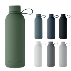 Bouteille isotherme 500 ml en acier recyclé et caoutchouc "EMERALD"