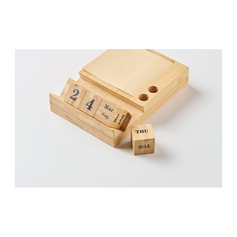 Calendrier de bureau personnalisable en bambou "BOOTOP" Calendrier de bureau personnalisable en bambou "BOOTOP"