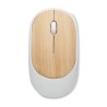 Souris publicitaire sans fil en plastique recyclé et bambou "CURVY BAM