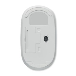 Souris publicitaire sans fil en plastique recyclé et bambou "CURVY BAM