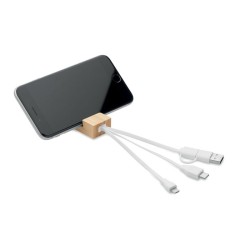 Porte-clés publicitaire avec support téléphone "CLAUREC"