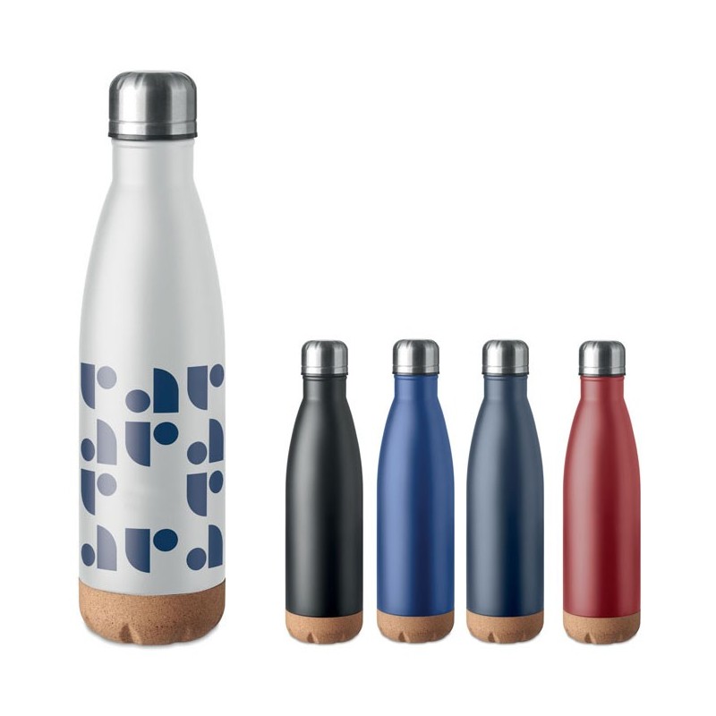 Bouteille publicitaire isotherme avec base liège "ASPEN CORK"