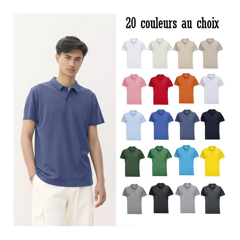 Polo publicitaire mixte 100% coton, 20 coloris "PULSE"