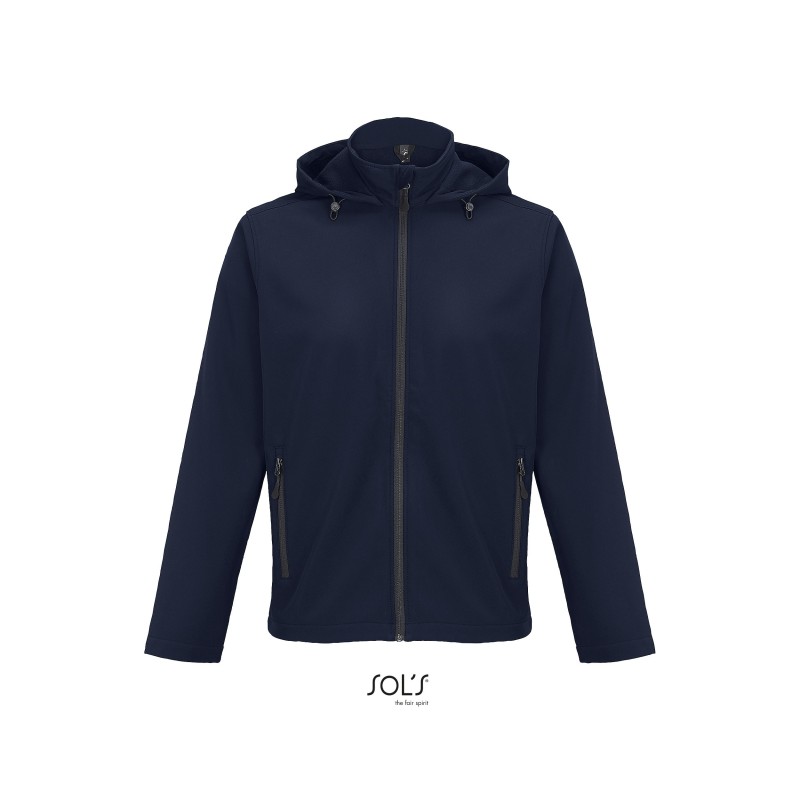 Veste publicitaire homme en Sofshell avec capuche "RACE HOODED" Veste publicitaire homme en Sofshell avec capuche "RACE HOODED"