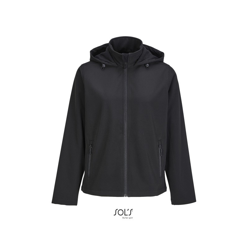 Veste publicitaire femme en Softshell avec capuche "RACE HOODED"
