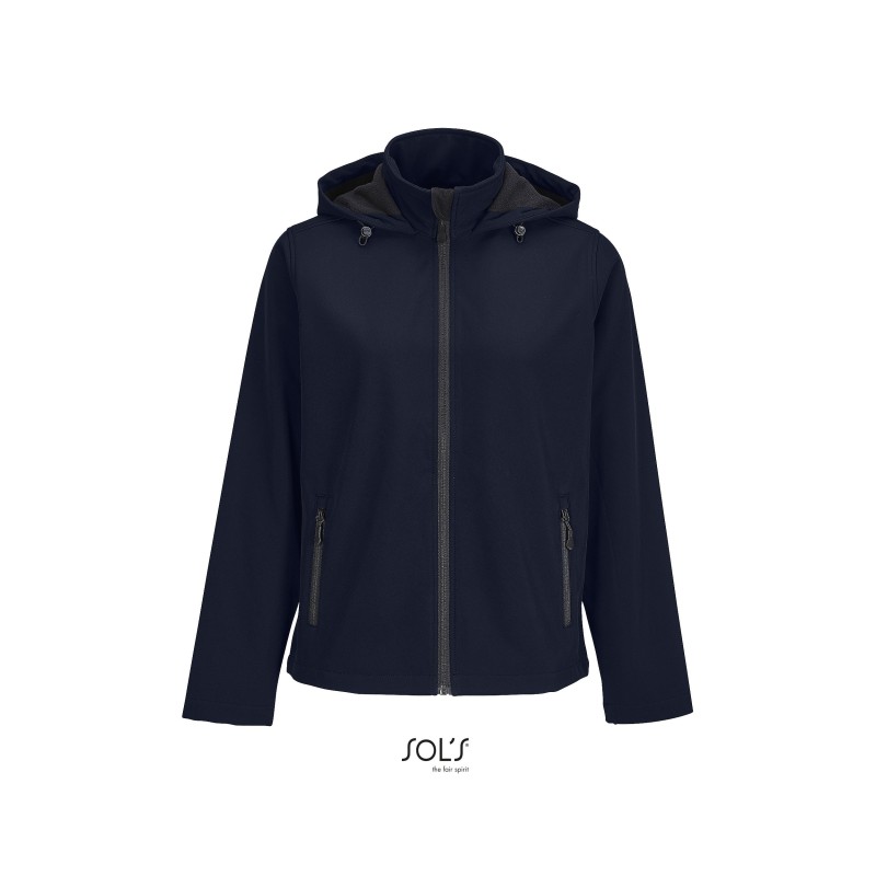 Veste publicitaire femme en Softshell avec capuche "RACE HOODED"