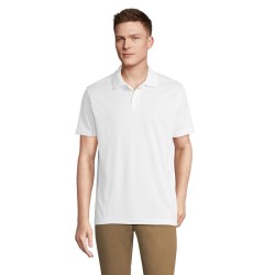 Polo publicitaire de sport en polyester recyclé "PITCHER blanc"