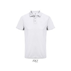 Polo publicitaire de sport en polyester recyclé "PITCHER blanc"