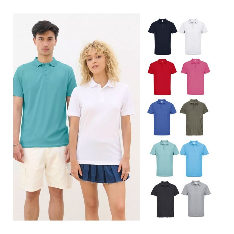 Polo publicitaire de sport en polyester recyclé "PITCHER couleur" Polo publicitaire de sport en polyester recyclé "PITCHER couleur"