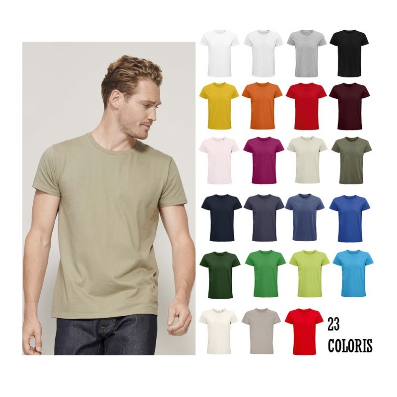 Tee-shirt publicitaire homme en coton biologique "PIONEER" 23 coloris