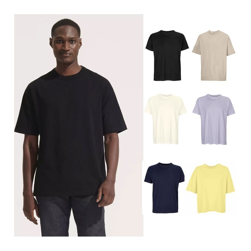 Tee-shirt homme oversize en coton bio personnalisable "BOXY" Tee-shirt homme oversize en coton bio personnalisable "BOXY"