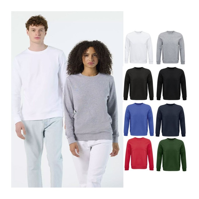 Sweat-shirt en coton bio et polyester recyclé personnalisable COMET