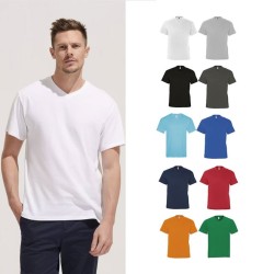 Tee-shirt homme publicitaire col V couleur VICTORY