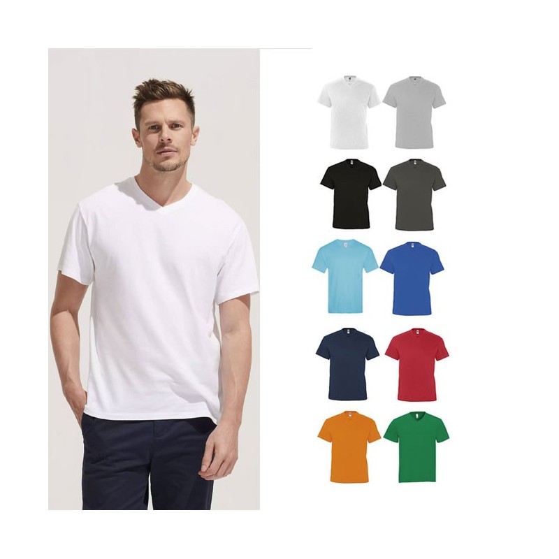 Tee-shirt homme publicitaire col V couleur VICTORY Tee-shirt homme publicitaire col V couleur VICTORY
