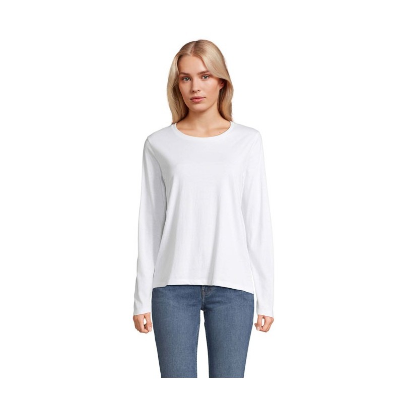 Tee-shirt blanc publicitaire femme manches longues "MONARCH"