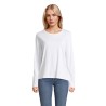 Tee-shirt blanc publicitaire femme manches longues "MONARCH"