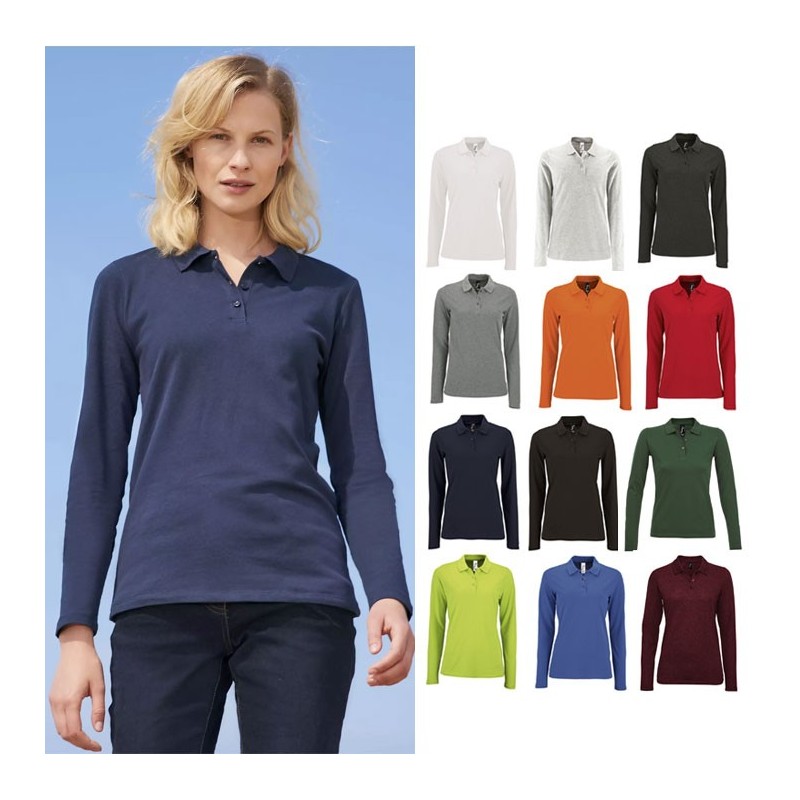 Polo publicitaire manches longues femme "PERFECT"