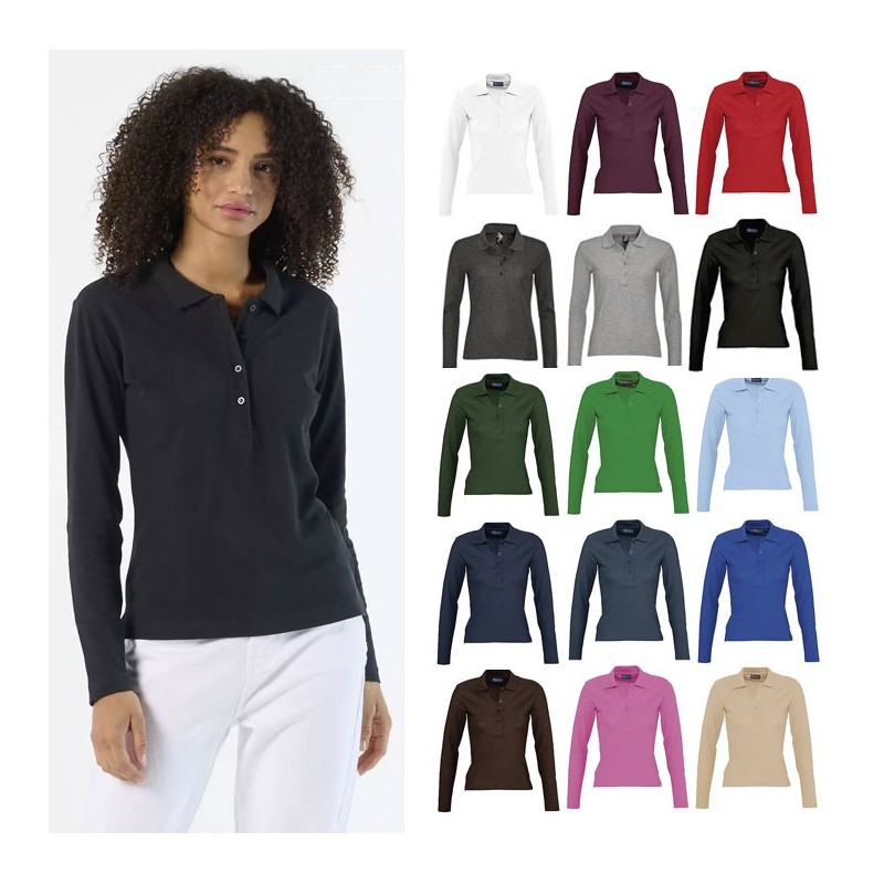 Polo publicitaire femme manche longues PODIUM Couleur