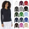 PODIUM - Polo coupe femme manches longues en maille piquée 210g/m2