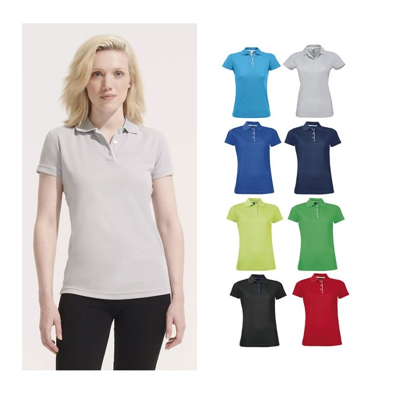 Polo publicitaire de sport couleur pour femme PERFORMER Polo publicitaire de sport couleur pour femme PERFORMER