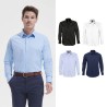 BRIGHTON - Chemise homme coupe ajustée. Manches longues et col italien mi ouvert