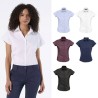 EXCESS - Chemise femme manches courtes en popeline de coton. Coupe ajustée.