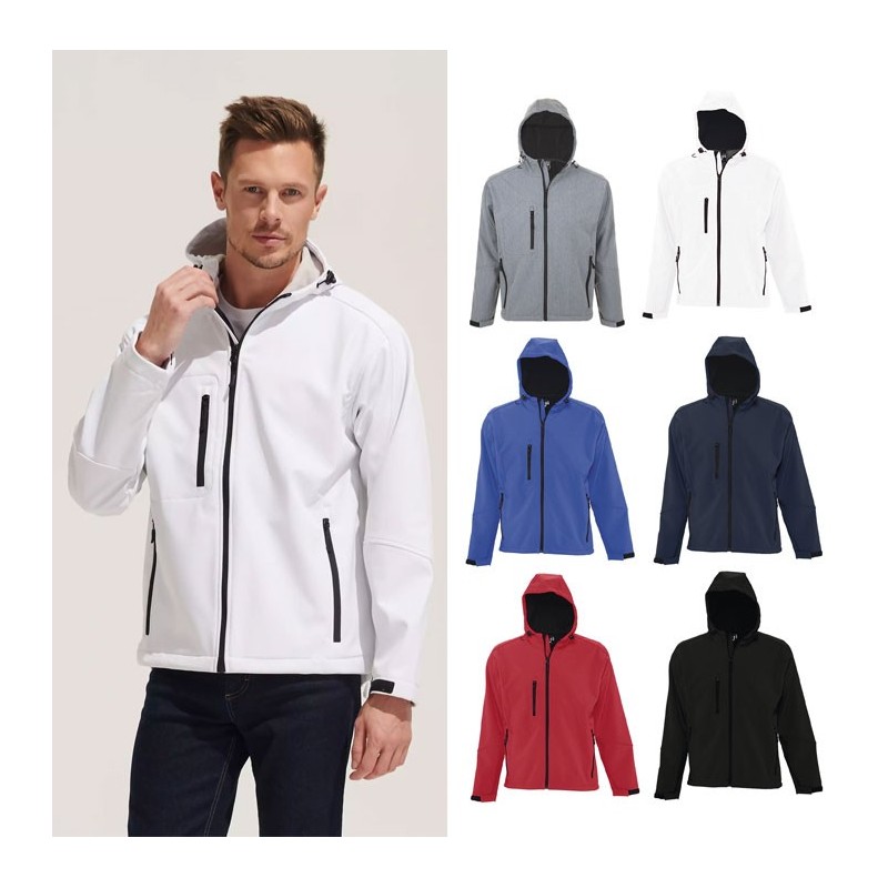 Veste softshell homme à capuche personnalisable "REPLAY" Veste softshell homme à capuche personnalisable "REPLAY"