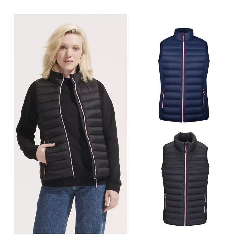 Doudoune femme sans manche en duvet personnalisée "VICTOIRE" Doudoune femme sans manche en duvet personnalisée "VICTOIRE"