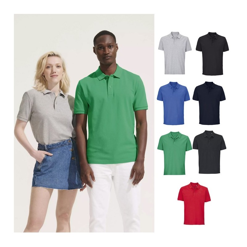 Polo publicitaire unisexe en coton biologique "PEGASE couleur"