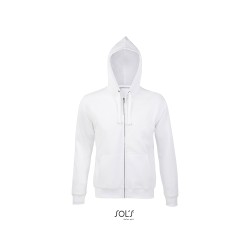 Veste publicitaire homme zippée en molleton avec capuche "SPIKE Blanc"