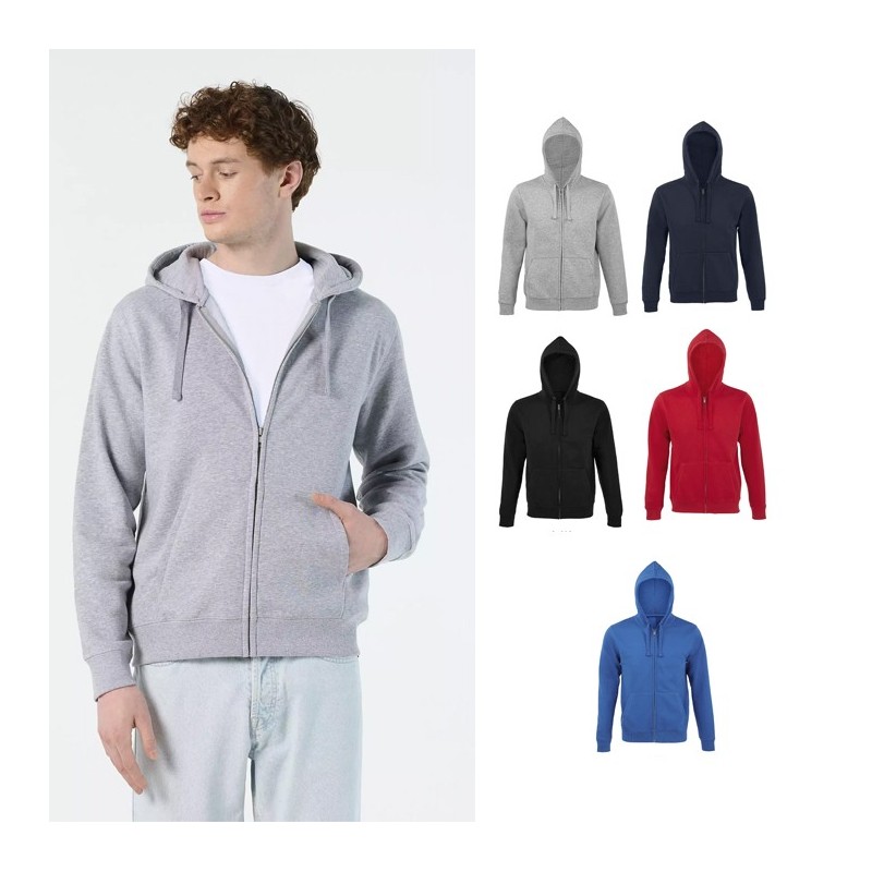 Veste publicitaire homme zippée en molleton avec capuche "SPIKE Couleu Veste publicitaire homme zippée en molleton avec capuche "SPIKE Couleu