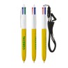BIC® publicitaire 4 Couleurs avec effet bois, avec tour de cou noir